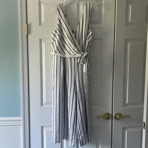 White Jumpsuit with tie at the Waist